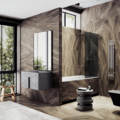 Шторка на ванну MaybahGlass MGV-85-4ш