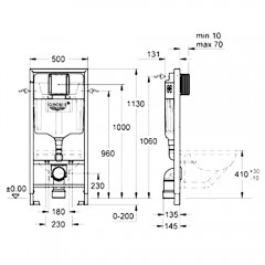 Инсталляция Grohe 38772001 + унитаз Esbano Leon-WBN безободковый с биде и смесителем