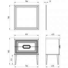 Комплект мебели ASB-Mebel Летиция 80 белый/золото