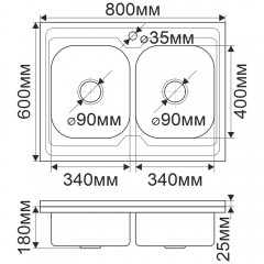 Мойка кухонная Melana 8060 S 061 tb (*7)