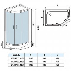 Душевая кабина WeltWasser Werra XL 1204 L