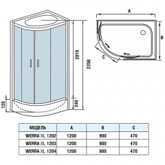 Душевая кабина WeltWasser Werra XL 1204 R