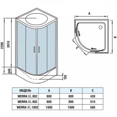 Душевая кабина WeltWasser Werra XL 902
