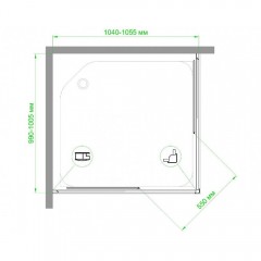 Душевое ограждение Royal Bath RB1105HPD-T-BL