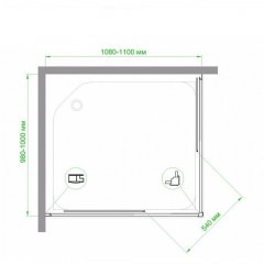 Душевое ограждение Royal Bath RB1110HPD-T-BL