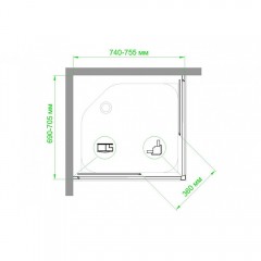 Душевое ограждение Royal Bath RB7075HPD-C-ST