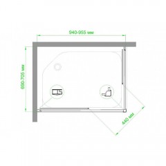 Душевое ограждение Royal Bath RB7095HPD-T-BL