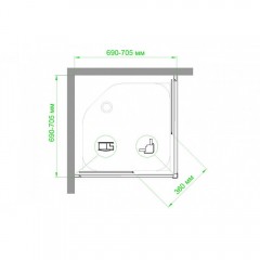 Душевое ограждение Royal Bath RB70HPD-C-BL