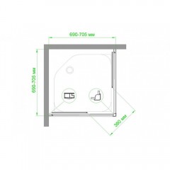 Душевое ограждение Royal Bath RB70HPD-T-ST