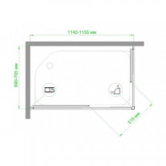 Душевое ограждение Royal Bath RB7115HPD-C-BL