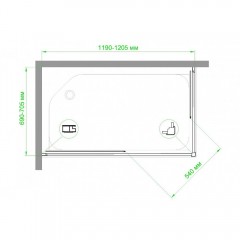 Душевое ограждение Royal Bath RB7120HPD-C-BL