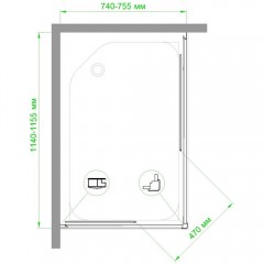 Душевое ограждение Royal Bath RB75115HPD-T