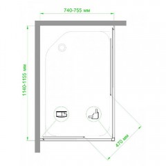Душевое ограждение Royal Bath RB75115HPD-T-BL