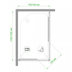 Душевое ограждение Royal Bath RB75115HPD-T-ST