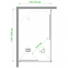 Душевое ограждение Royal Bath RB7512HPD-C-BL