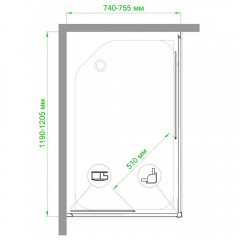Душевое ограждение Royal Bath RB7512HPD-C-ST