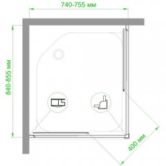 Душевое ограждение Royal Bath RB7585HPD-C-CH