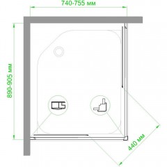 Душевое ограждение Royal Bath RB7590HPD-C-CH