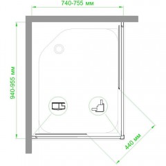 Душевое ограждение Royal Bath RB7595HPD-T