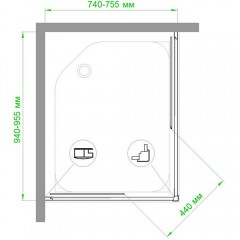 Душевое ограждение Royal Bath RB7595HPD-T-ST