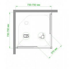 Душевое ограждение Royal Bath RB75HPD-C-BL