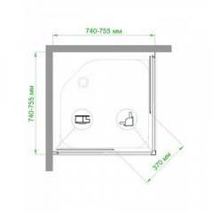 Душевое ограждение Royal Bath RB75HPD-T-CH