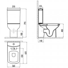Унитаз Creavit Lara LR310-00CB00E-0000 с функцией биде и смесителем
