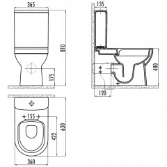 Унитаз Creavit Letoon LT361-11CB00E-0000 безободковый