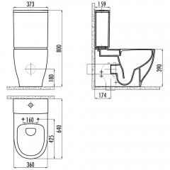 Унитаз Creavit Mare MA361-11CB00E-0000 безободковый