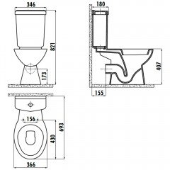 Унитаз Creavit Pitta PA310-11CB00E-0000