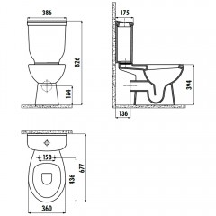 Унитаз Creavit Sedef SD310-11CB00E-0000