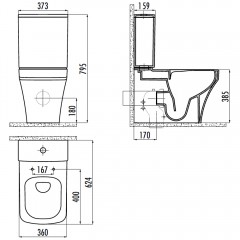 Унитаз Creavit Solo SO361-11CB00E-0000 безободковый