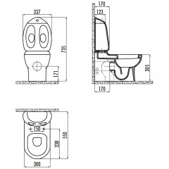 Унитаз Creavit Ducky DC360-11CB00E-0000 синий детский