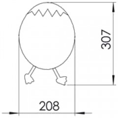 Зеркало Creavit Ducky яйцо DC30035-B жёлтый