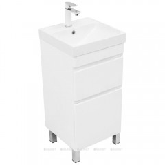 Тумба с раковиной Aquanet Слим 40 белый напольная 00348174