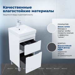 Тумба с раковиной Aquanet Слим 40 белый напольная 00348174