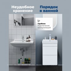 Тумба с раковиной Aquanet Слим 40 белый подвесная 00348173