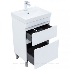 Тумба с раковиной Aquanet Слим 50 белый напольная 00348176