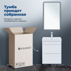Тумба с раковиной Aquanet Слим 50 белый подвесная 00348175