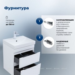 Тумба с раковиной Aquanet Слим 50 белый подвесная 00348175