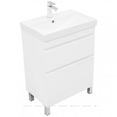 Тумба с раковиной Aquanet Слим 60 белый напольная 00348178