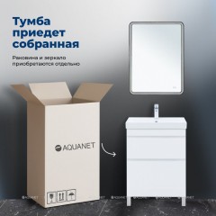 Тумба с раковиной Aquanet Слим 60 белый напольная 00348178