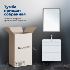 Тумба с раковиной Aquanet Слим 60 белый подвесная 00348177