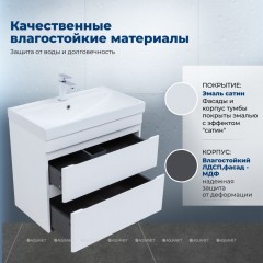 Тумба с раковиной Aquanet Слим 70 белый подвесная 00348179