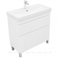 Тумба с раковиной Aquanet Слим 80 белый напольная 00348182