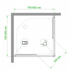 Душевое ограждение Royal Bath RB80HPD-C-BL