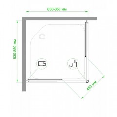 Душевое ограждение Royal Bath RB85HPD-C-BL