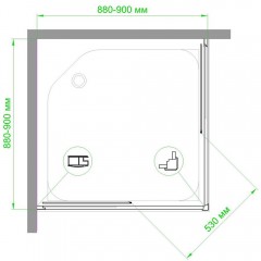 Душевое ограждение Royal Bath RB90HPD-C-CH