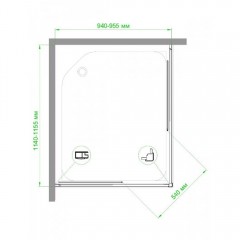 Душевое ограждение Royal Bath RB95115PD-T-BL