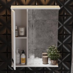 Зеркало-шкаф Onika Балтика Black 58 L белый 205848